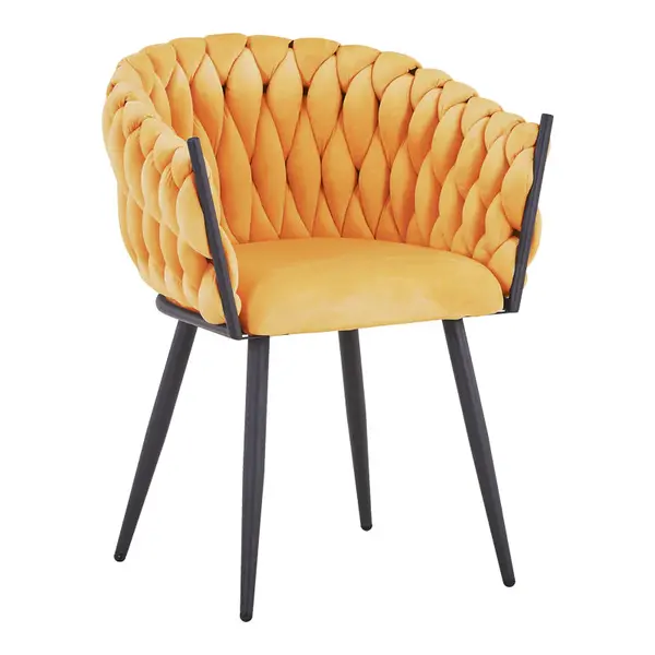Scaun Vivian negru catifea, 61x55x80 cm