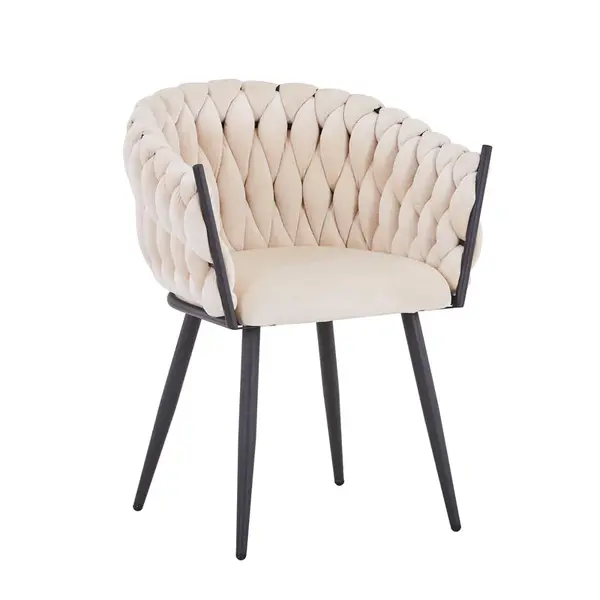Scaun Vivian negru catifea, 61x55x80 cm