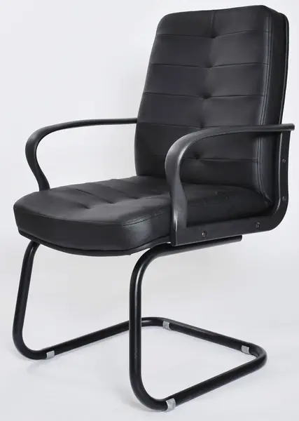 Scaun vizitator cu brate piele eco negru Eva Scaun vizitator Eva piele eco neagra