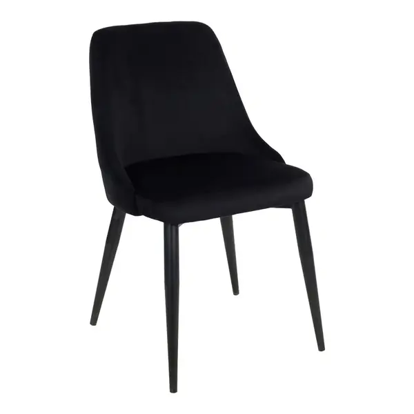 Scaun Zedna, Pako World, Catifea Negru, 51x58x84 cm