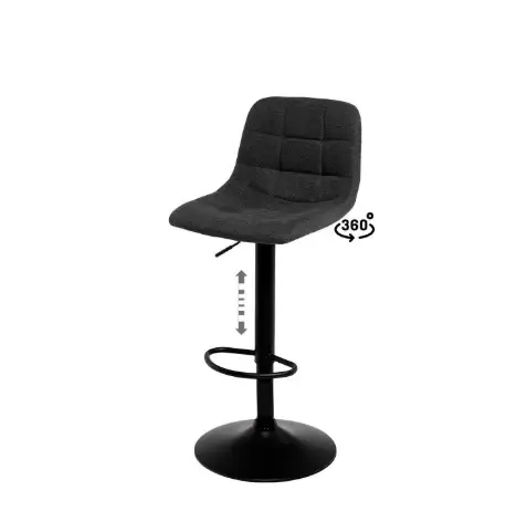 Scaune de bar AISHA H60/82 CM - Gri inchis