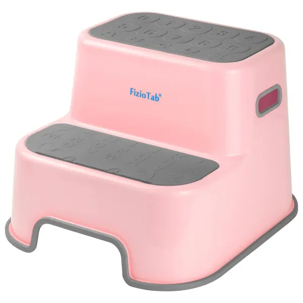 Scaunel inaltator WC pentru copii, FizioTab®Kids, Roz/Gri