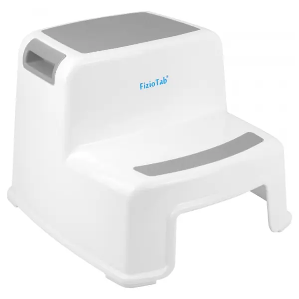 Scaunel inaltator WC pentru copii, FizioTab®Kids Two Step Stoll Alb/Gri