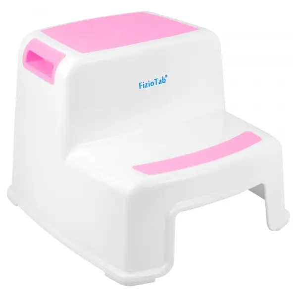 Scaunel inaltator WC pentru copii, Two Step Stoll Alb/Roz