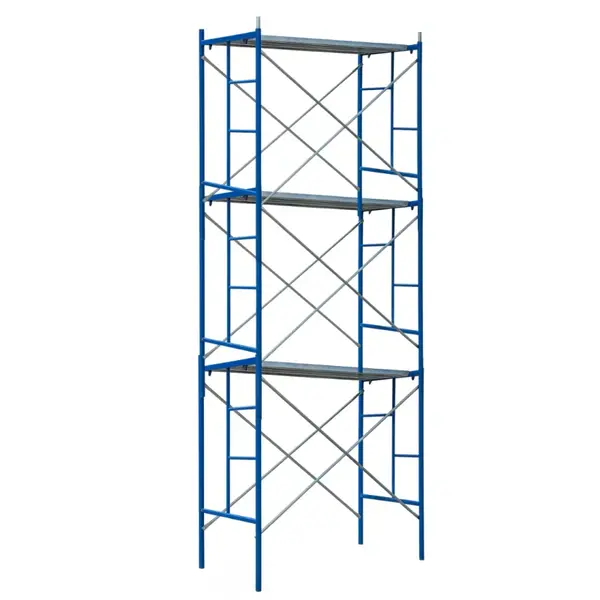 Schela circulabila -albastra- din otel H5100*L1800*W1219 mm cu 6 seturi de diagonale și 3 platforme