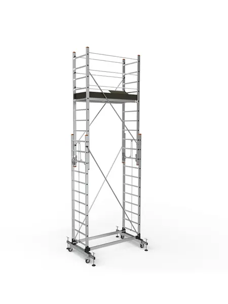 Schela mobila aluminiu telescopica 2x3(m), inaltime lucru 6 metri, o platforma 1,6x0,6(m), max 200kg/mp - CNO-SME-MEGA6