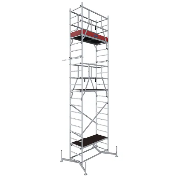 Schela mobila KRAUSE Climtec, 0.6 x 1.5m, aluminiu, inaltime de lucru 7m, inaltime podest 5.0m