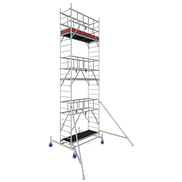 Schela Protec 0,6 x 2m, aluminiu, inaltime lucru 8.3m, inaltime schela 7.45m, inaltime platforma 6.3m (0+1+4+(2*3)+(2*Stabilizatoare))