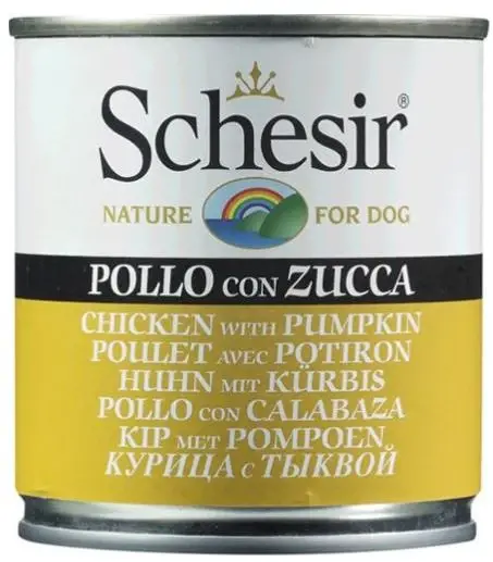 SCHESIR Conservă pentru câini, cu Pui şi dovleac 285g