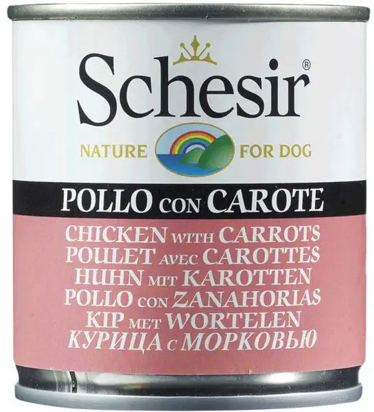 SCHESIR Conservă pentru câini, cu Pui şi morcovi 285g