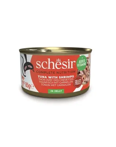 SCHESIR Conserva pisica, Ton cu creveti in aspic 85 g