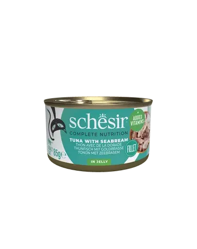 SCHESIR Hrană umedă pentru pisici, cu ton și doradă 85 g