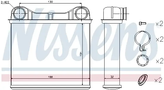 Schimbator caldura incalzire habitaclu (131x168x32) MERCEDES GL (X164), M (W164), R (W251, V251) 3.0-6.2 intre 2005-2014