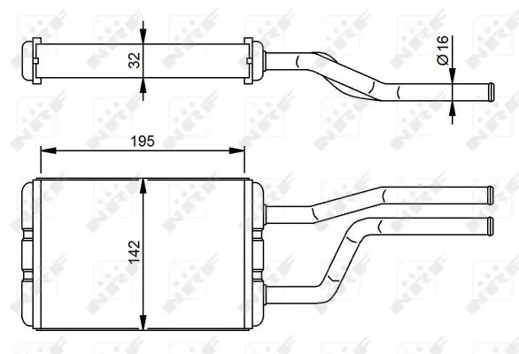 Schimbator caldura incalzire habitaclu (142x195x32) TOYOTA HIACE IV 2.4-2.7 intre 1995-2012