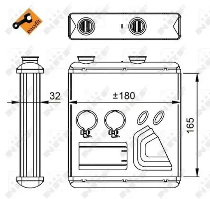 Schimbator caldura incalzire habitaclu (165x180x32) OPEL MERIVA A 1.3D-1.8 intre 2003-2010