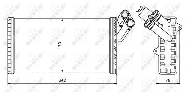 Schimbator caldura incalzire habitaclu (170x299x42) CITROEN EVASION, JUMPY; FIAT SCUDO, ULYSSE; LANCIA ZETA; PEUGEOT 806, EXPERT 1.6-2.1D intre 1994-2006