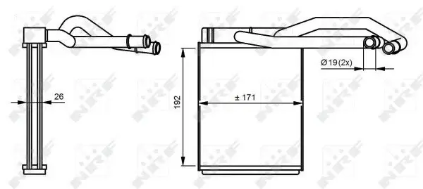 Schimbator caldura incalzire habitaclu (171x192x26) HYUNDAI TERRACAN 2.5D 2.9D 3.5 intre 2001-2006