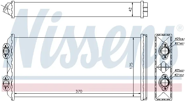 Schimbator caldura incalzire habitaclu (175x370x42mm) potrivit MAN F2000, M 2000 M D0826LF10-D2876LF17 01.94-