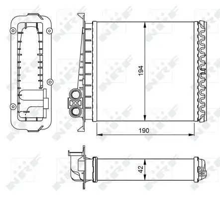 Schimbator caldura incalzire habitaclu (194x190x42) VOLVO 850, C70 I, S70, V70 I, XC70 CROSS COUNTRY 2.0-2.5D intre 1991-2005