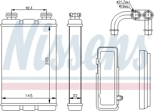 Schimbator caldura incalzire habitaclu (205x145x32) BMW Seria 3 (E36) 1.6-2.5 intre 1994-2000