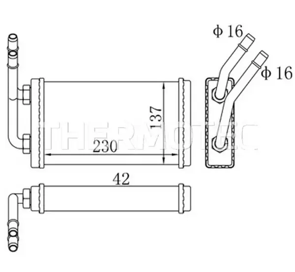 Schimbator caldura incalzire habitaclu (230x138x42) FORD TRANSIT, TRANSIT TOURNEO 2.0-2.5D intre 1994-2000