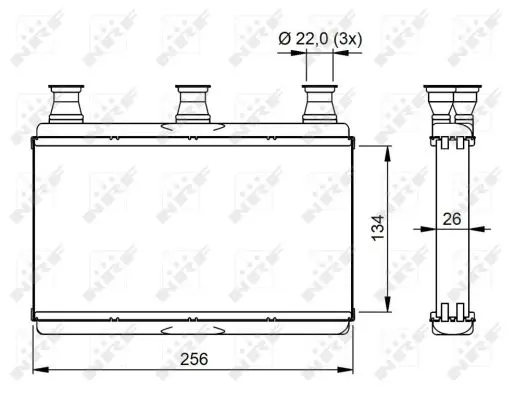 Schimbator caldura incalzire habitaclu (256x134x26) BMW Seria 5 (E60), 5 (E61), 6 (E63), 6 (E64) 2.0-5.0 intre 2001-2010