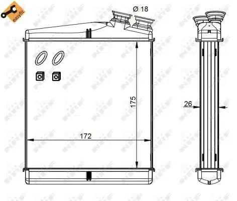 Schimbator caldura incalzire habitaclu (cu easy fit elements) VOLVO S60 II, S80 II, V60 I, V60 II, V70 II, V70 III, XC60, XC60 II, XC70 II; LAND ROVER DISCOVERY SPORT, FREELANDER 2, RANGE ROVER EVOQUE