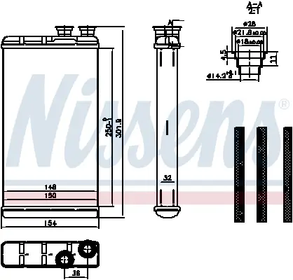 Schimbator caldura incalzire habitaclu potrivit AUDI A4 ALLROAD B9, A4 B9, A5, A6 ALLROAD C8, A6 C8, A7, A8 D5, E-TRON, Q5, Q7, Q8; BENTLEY BENTAYGA; VW TOUAREG 1.4-Electric 01.15-