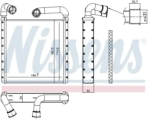 Schimbator caldura incalzire habitaclu potrivit MAN TGE; AUDI Q3, TT; SEAT ATECA; SKODA KAROQ, KODIAQ, OCTAVIA III, SUPERB III; VW ARTEON, CRAFTER, GOLF ALLTRACK VII, GOLF SPORTSVAN VII, GOLF VII, PAS