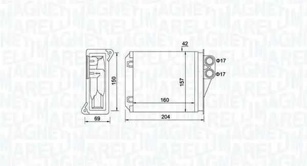Schimbator caldura incalzire habitaclu potrivit MERCEDES SPRINTER 3,5-T (B906), SPRINTER 3-T (B906), SPRINTER 4,6-T (B906), SPRINTER 5-T (B906); VW CRAFTER 30-35, CRAFTER 30-50 1.8-3.5 04.06-12.18