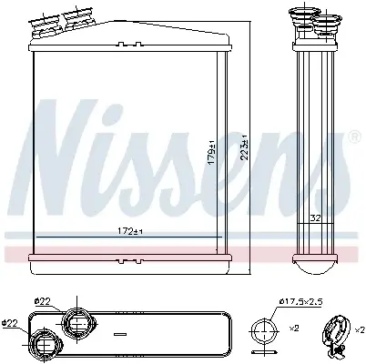 Schimbator caldura incalzire habitaclu potrivit VOLVO S60 II, S80 II, V60 I, V60 II, V70 III, XC60 I, XC70 II; LAND ROVER DISCOVERY SPORT, FREELANDER 2, RANGE ROVER EVOQUE 1.5-4.4 03.06-