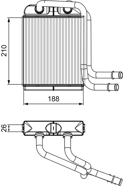 Schimbator caldura incalzire habitaclu potrivit VW CALIFORNIA T5 CAMPER, CALIFORNIA T6 CAMPER, MULTIVAN T5, MULTIVAN T6, TRANSPORTER T5, TRANSPORTER T6, TRANSPORTER T6 CARAVELLE T6 1.9D-3.2 04.03-08
