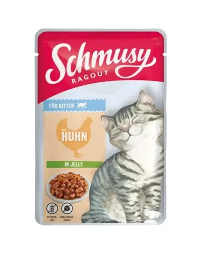 SCHMUSY RAGOUT Hrana umeda pentru pisoi, cu pui in aspic 100 g