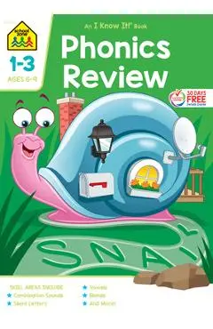 School Zone Phonics Review Grades 1-3 Workbook - School Zone