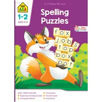 School Zone Spelling Puzzles Grades 1-2 Workbook, Paperback/***