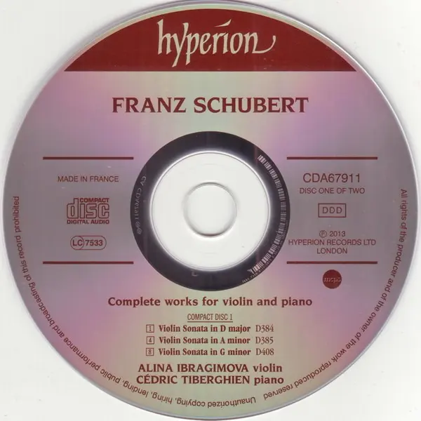 Schubert: Complete Works For Violin And Piano | Alina Ibragimova, Cedric Tiberghien