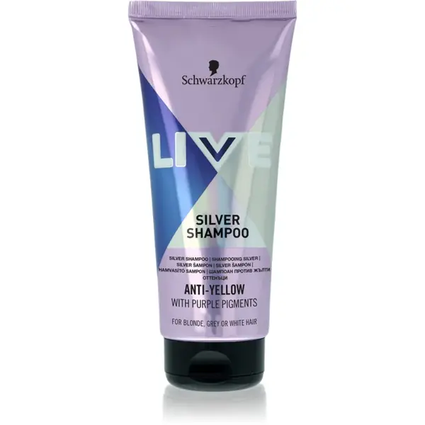 Schwarzkopf LIVE Silver sampon pentru curatare neutralizeaza tonurile de galben 200 ml
