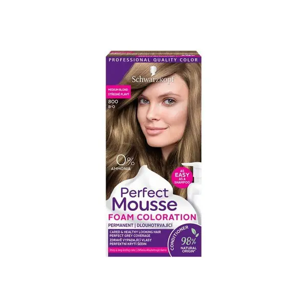 Schwarzkopf Perfect Mousse Vopsea mousse permanentă fără amoniac Volum 600 Maro deschis