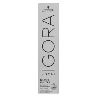 Schwarzkopf Professional Igora Royal SilverWhite Permanent White Refining Color Creme vopsea profesională permanentă pentru păr pentru păr blond platinat si grizonat Silver 60 ml