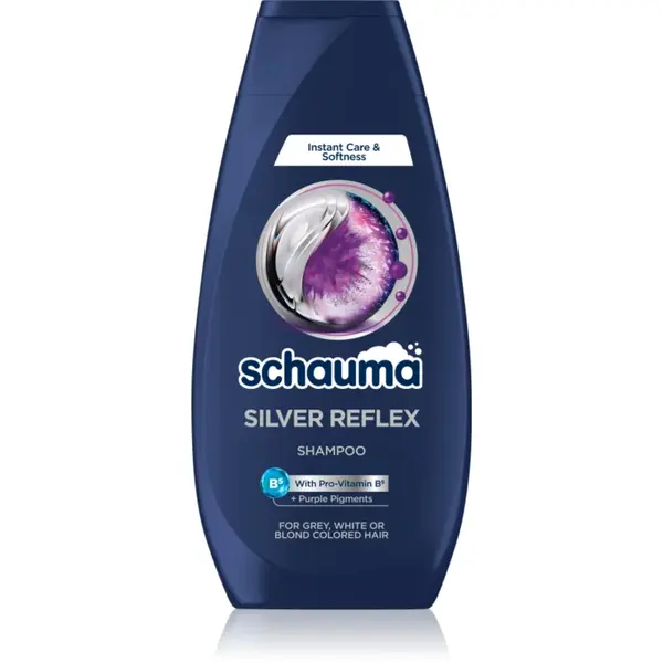 Schwarzkopf Schauma Silver Reflex șampon pentru neutralizarea tonurilor de galben pentru păr în nuanțe reci de blond, decolorat sau șuvițat 350 ml