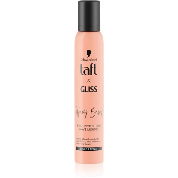 Schwarzkopf Taft x Gliss spumă pentru volum și forma coafurii, cu protecție termică pentru par ondulat si cret 200 ml