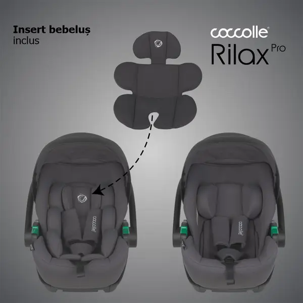 Scoica auto iSize Coccolle Rilax Greystone cu tetiera ajustabila