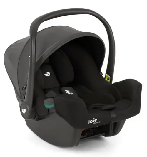 Scoica auto Joie i-Snug 2 cu tetiera reglabila, nastere-75 cm Shale, Testata ADAC (Negru)