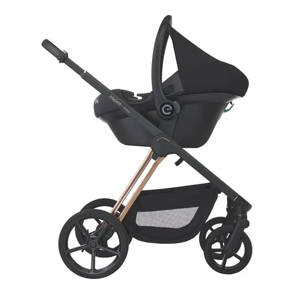 Scoica auto pentru bebelusi Espiro Pi Bej 0-13 kg, sistem de prindere cu centura masinii, grupa 0+, 40-87 cm