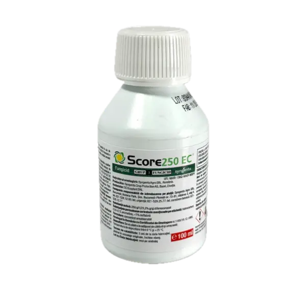Score 250EC 100 ml, fungicid sistemic, Syngenta, Rapan, Monilioza, Fainare, Alternarioza, Basicarea frunzelor; (cais, capsun, cires, mar, piersic, rapita, sfecla zahar, tomate, visin) - Default Title
