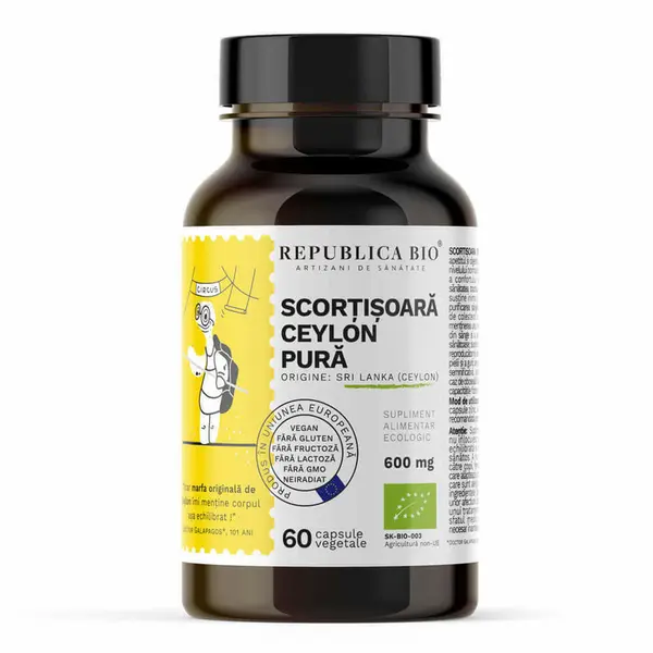 Scortisoara Ceylon pura, ecologica, 60 capsule, Republica BIO
