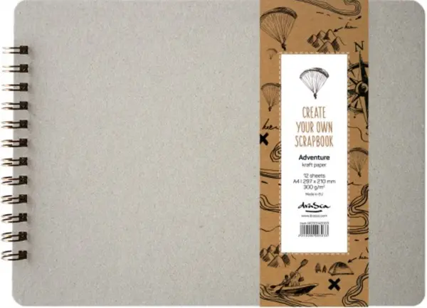 Scrapbook cu spirala Drasca Adventure - Craft, 12 file, A4