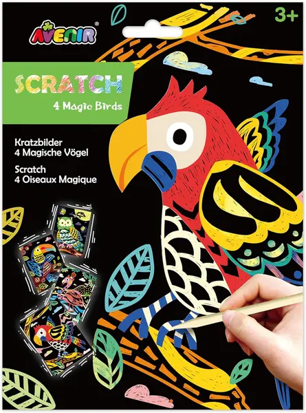 Scratch desene Avenir - Păsări, 4 buc.