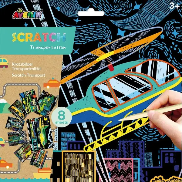 Scratch desene Avenir - Transport, 8 buc.