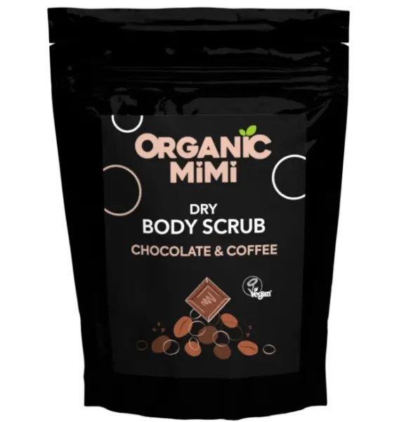 Scrub de corp energizant cu ciocolata si cafea, 150g, Organic Mimi